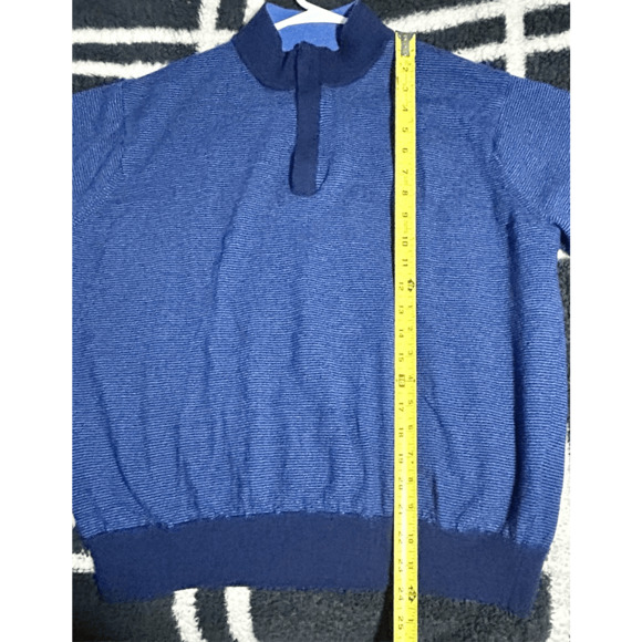 Peter Millar Boy’s 1/4 Zip Sweater Blue Extra Fine Italian Merino Wool XXL 23x24 - Picture 5 of 10
